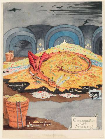 Aquarela de Tolkien para ‘O Hobbit’, de 1937.