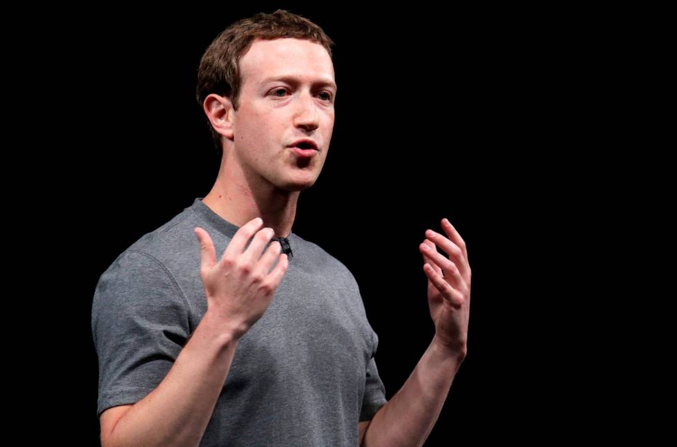 Mark Zuckerberg durante uma conferência.