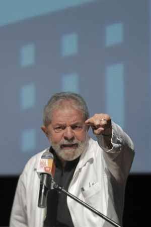 O ex-presidente Lula, neste sábado em São Bernardo do Campo.