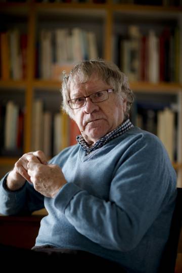 Ian Gibson inside his Madrid home.