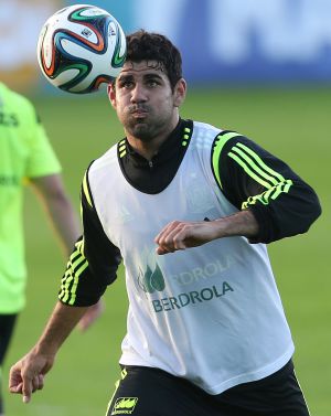 Diego Costa, durante um treinamento em Curitiba.